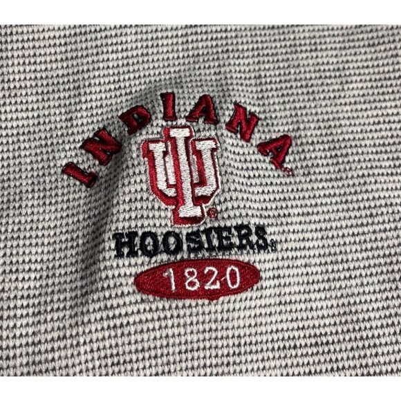 VTG Starter Indiana University Hoosiers NCAA Thermal Henley Mens L Gray Cotton - Picture 3 of 13